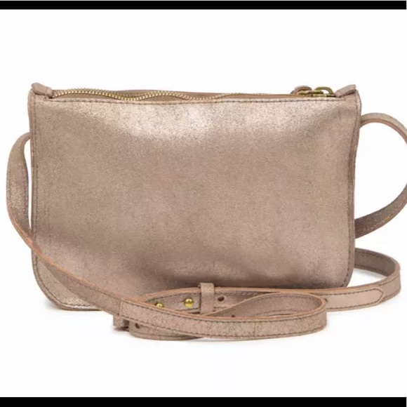 NWT Madewell simple suede metallic crossbody bag - Picture 4 of 10